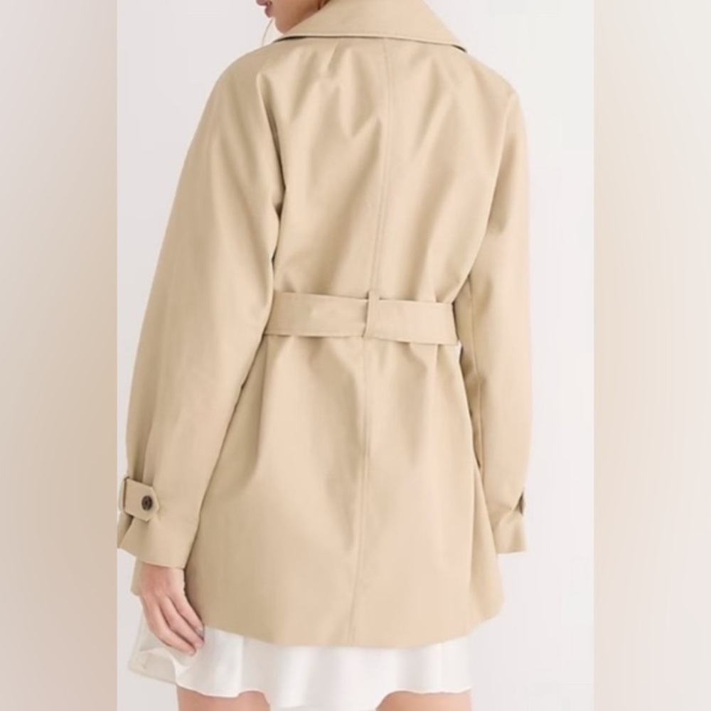J. Crew Women's Beige Double-Breasted short Trench Coat - Picture 4 of 8